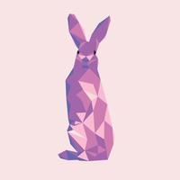 color completo conejo low poly vector art