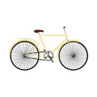 bicicleta retro amarilla concepto vector ilustración plana diseño vista lateral