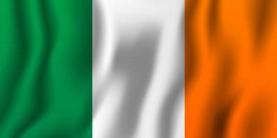 Ireland realistic waving flag vector illustration. National country background symbol. Independence day