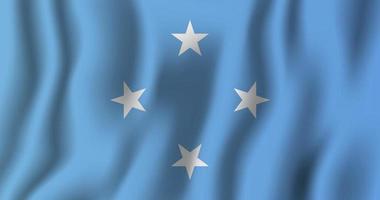 Micronesia realistic waving flag vector illustration. National country background symbol. Independence day