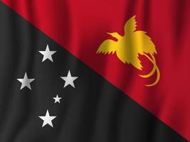 Papua New Guinea realistic waving flag vector illustration. National country background symbol. Independence day