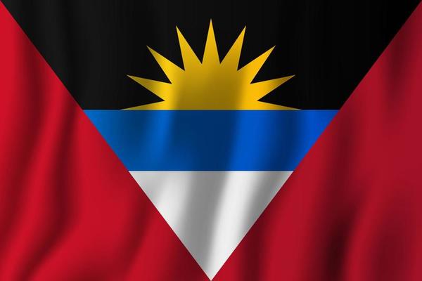 Antigua and Barbuda realistic waving flag vector illustration. National country background symbol. Independence day