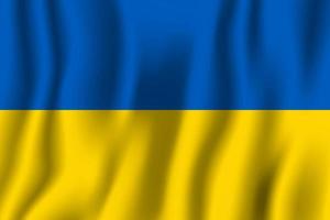 Ukraine realistic waving flag vector illustration. National country background symbol. Independence day