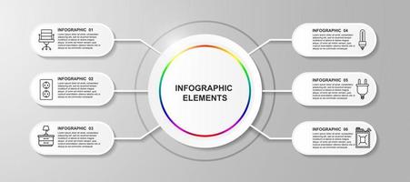 Infographc business chart design template. Circle diagram presentation vector.
