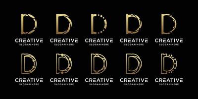 Set bundle monogram logo design collection initial letter d with unique modern concept Premium Vector