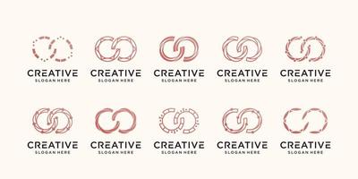 Set bundle symbol of infinity logo design with modern unique concept Premium Vector