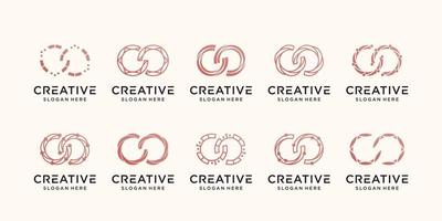 Set bundle symbol of infinity logo design with modern unique concept Premium Vector