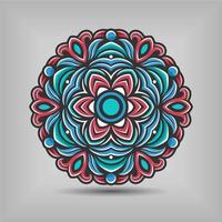 diseño de vector de arte de mandala premium con una hermosa mezcla de colores vector gratis