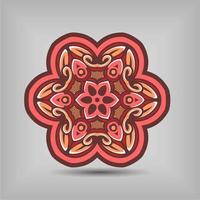 diseño de vector de arte de mandala premium con una hermosa mezcla de colores vector gratis