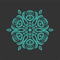 diseño de vector de arte mandala moderno con una hermosa mezcla de colores vector gratis