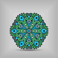 diseño de vector de arte mandala moderno con una hermosa mezcla de colores vector gratis