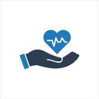 Health Insurance Icon, Heart Protection Icon vector