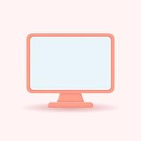 3d desktop realistic icon vector concept