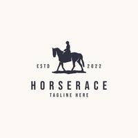carrera de caballos icono signo símbolo hipster vintage logo design vector