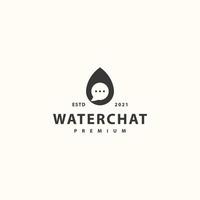 Water chat icon sign symbol hipster vintage logo design vector