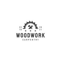 Wood work carpentry icon sign symbol hipster vintage vector