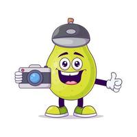 Cute photographer pear cartoon vector illustration