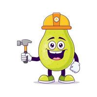 Cute construction pear cartoon vector illustration