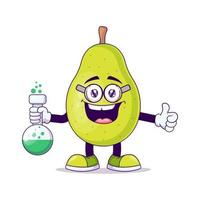 Cute scientist pear cartoon vector illustration design