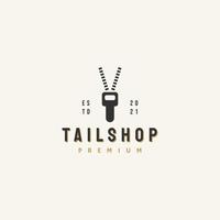 tailshop icono signo símbolo hipster vintage logo diseño vector