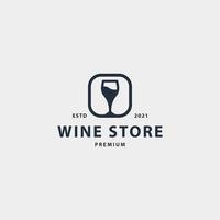 tienda de vinos icono signo símbolo hipster vintage logo design vector
