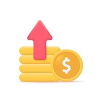 3d profits realistic icon vector concept