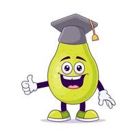 Cute graduation pear cartoon vector illustration design