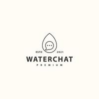 agua chat icono signo símbolo hipster vintage logo diseño vector