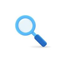 3d magnifying realistic icon vector concept
