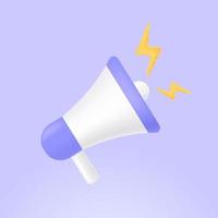 3D megaphone realistic vector concept isolated