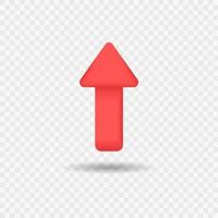3D up arrow icon realistic vector concept isolated