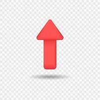 3D up arrow icon realistic vector concept isolated