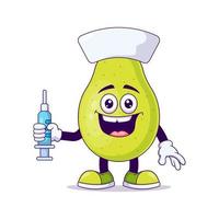 Cute nurse pear cartoon vector illustration design