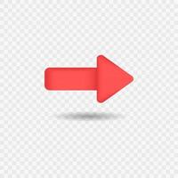 3D right arrow icon realistic vector concept isolated