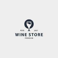 Wine store icon sign symbol hipster vintage logo design vector