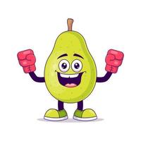 Cute boxing pear cartoon vector illustration design