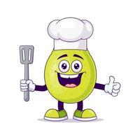 Cute chef pear cartoon vector illustration design