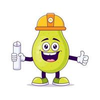 Cute architect pear cartoon vector illustration design