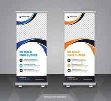 plantilla de diseño de banner enrollable corporativo y comercial creativo vector