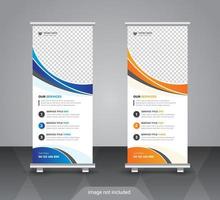 Creative roll up banner design template vector