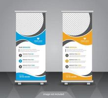 Plantilla de banner enrollable o de soporte de negocios corporativos con diseño abstracto vector