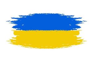 bandera pintada con pincel ucrania aislada sobre fondo blanco. vector