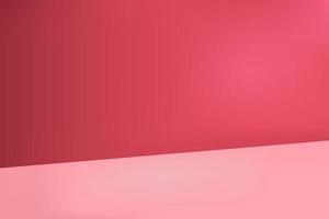 Empty room pink vector. Pink empty studio space background. Room studio for interior display products. vector