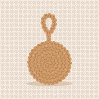 Natural jute sponge for kitchen dishes, eco reusable product vector