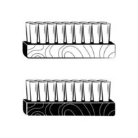 cepillo de madera para el cabello o la ropa. ilustración vectorial de contorno negro. vector