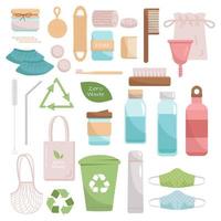 Big set of Zero Waste recycle and reusable products