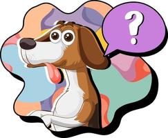 A dog thinking with question mark in callouts vector