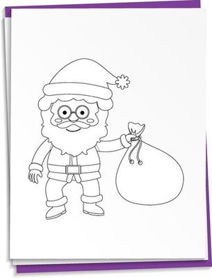 Hand drawn Santa on paper