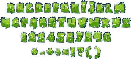 Font design for english alphabets and numbers vector