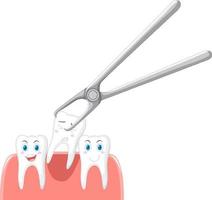 Cartoon teeth extraction on white background vector